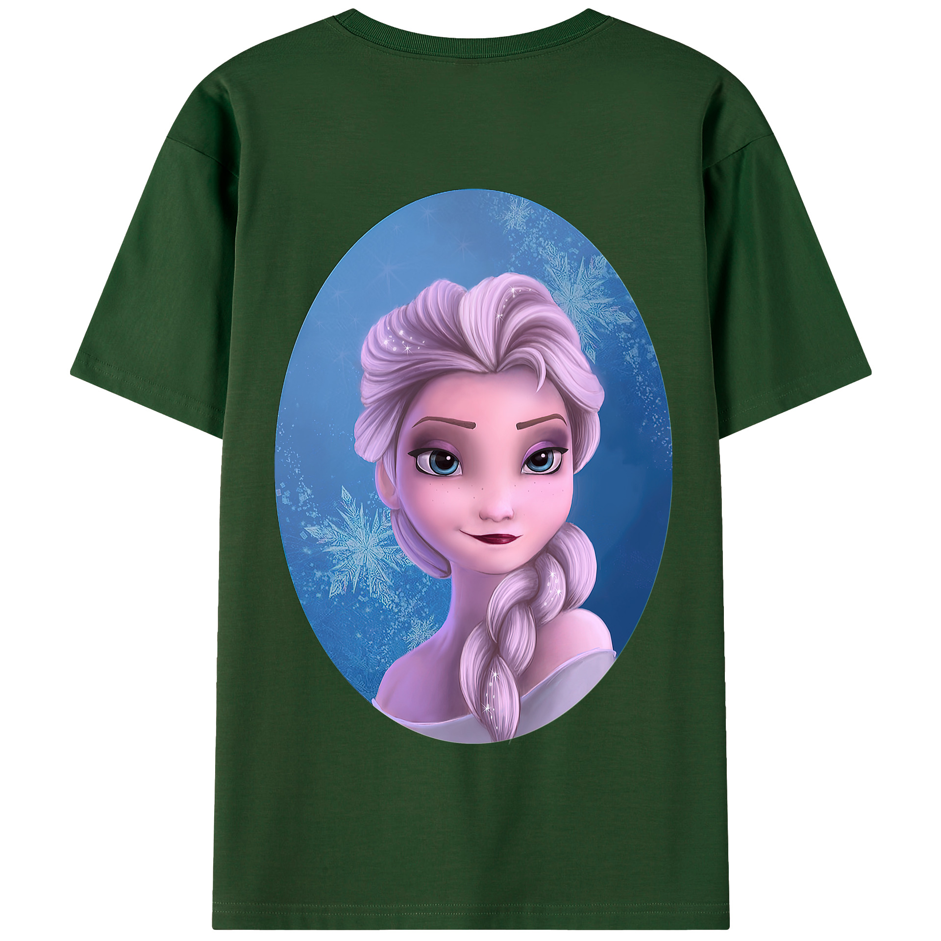 （画像用） アナと雪の女王 アンナ エルサ Frozen Anna Elsa 綿100％半袖Tシャツ（背面プリント）